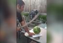 Ecco il metodo su come NON tagliare un'anguria! (video)