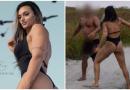 Si masturba spiando il set fotografico ma viene picchiato dalla modella lottatrice di MMA!