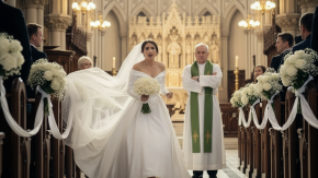 Sposa arriva in ritardo e il parroco inizia senza di lei