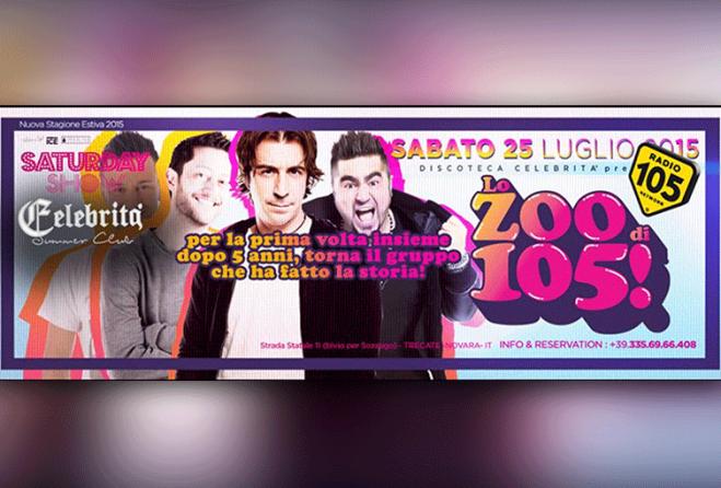 Sabato 25 Luglio - Discoteca Celebrità: Mazzoli, Palmieri, Alisei, Noise dopo 5 anni di nuovo insieme