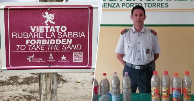 Coppia francese ruba 200 kg di sabbia in Sardegna: ora rischiano sei anni di carcere!