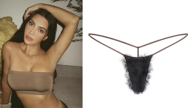 La Kardashian lancia lo slip con il “cespuglio“