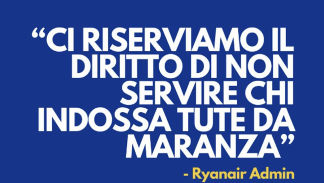 Ryanair non servirà i “maranza”