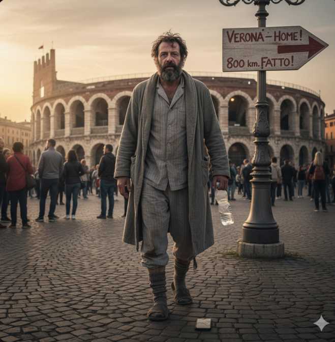 Litiga con la moglie e si fa da Bari a Verona a piedi per smaltire 