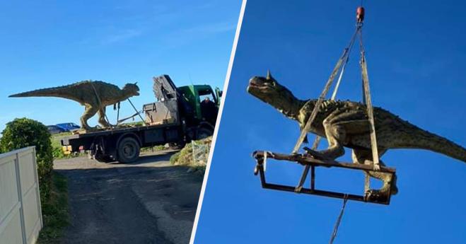 Papà ordina accidentalmente online un dinosauro lungo sei metri per il figlio