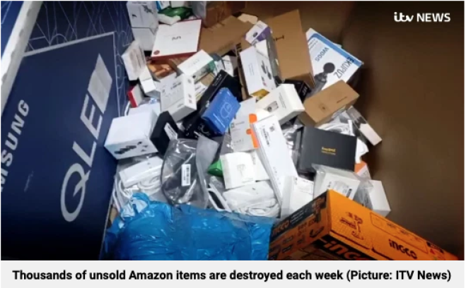Amazon: l'invenduto viene distrutto
