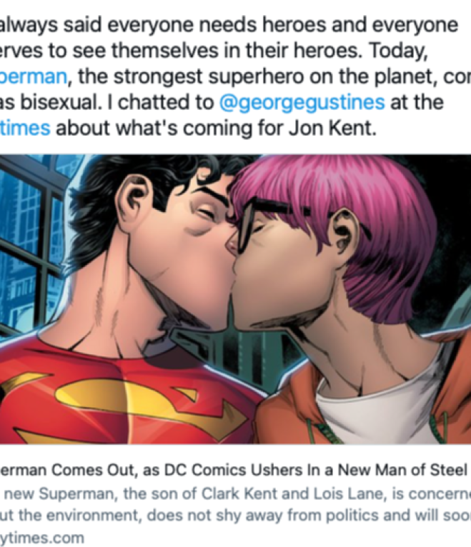 Il nuovo Superman: ambientalista e bisex