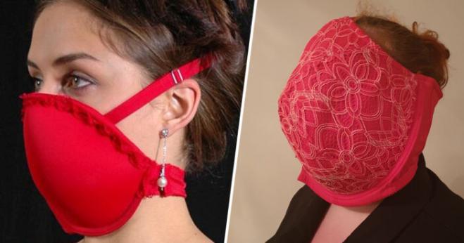 Reggiseno come mascherina? Gli effetti esilaranti su una donna decisamente formosa