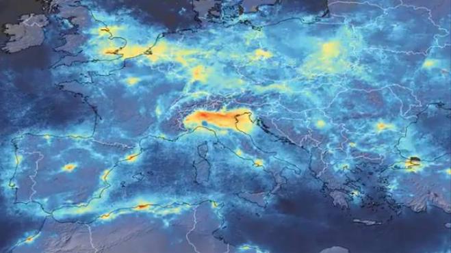 Le immagini satellitari mostrano un declino sull'inquinamento in Italia durante la quarantena